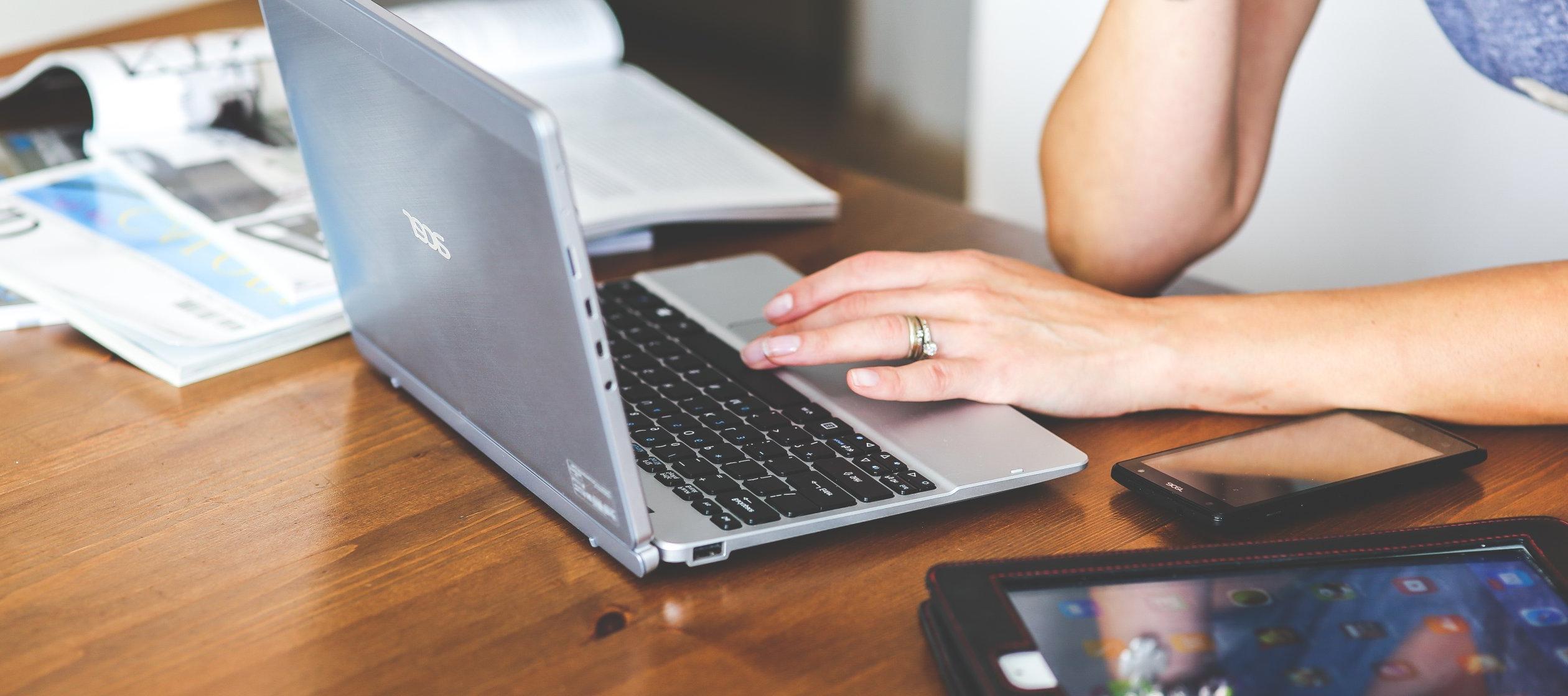 Woman at Laptop Technology