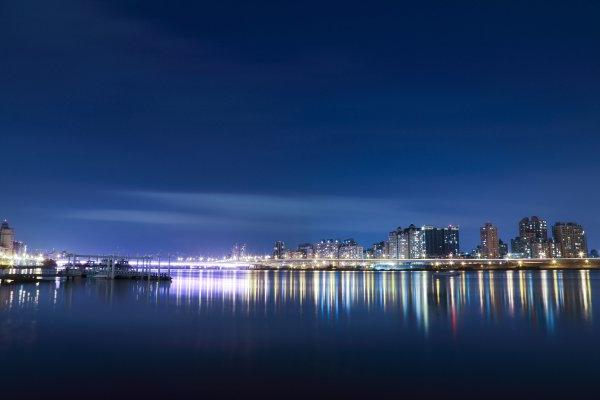 Skyline Night Water Lights